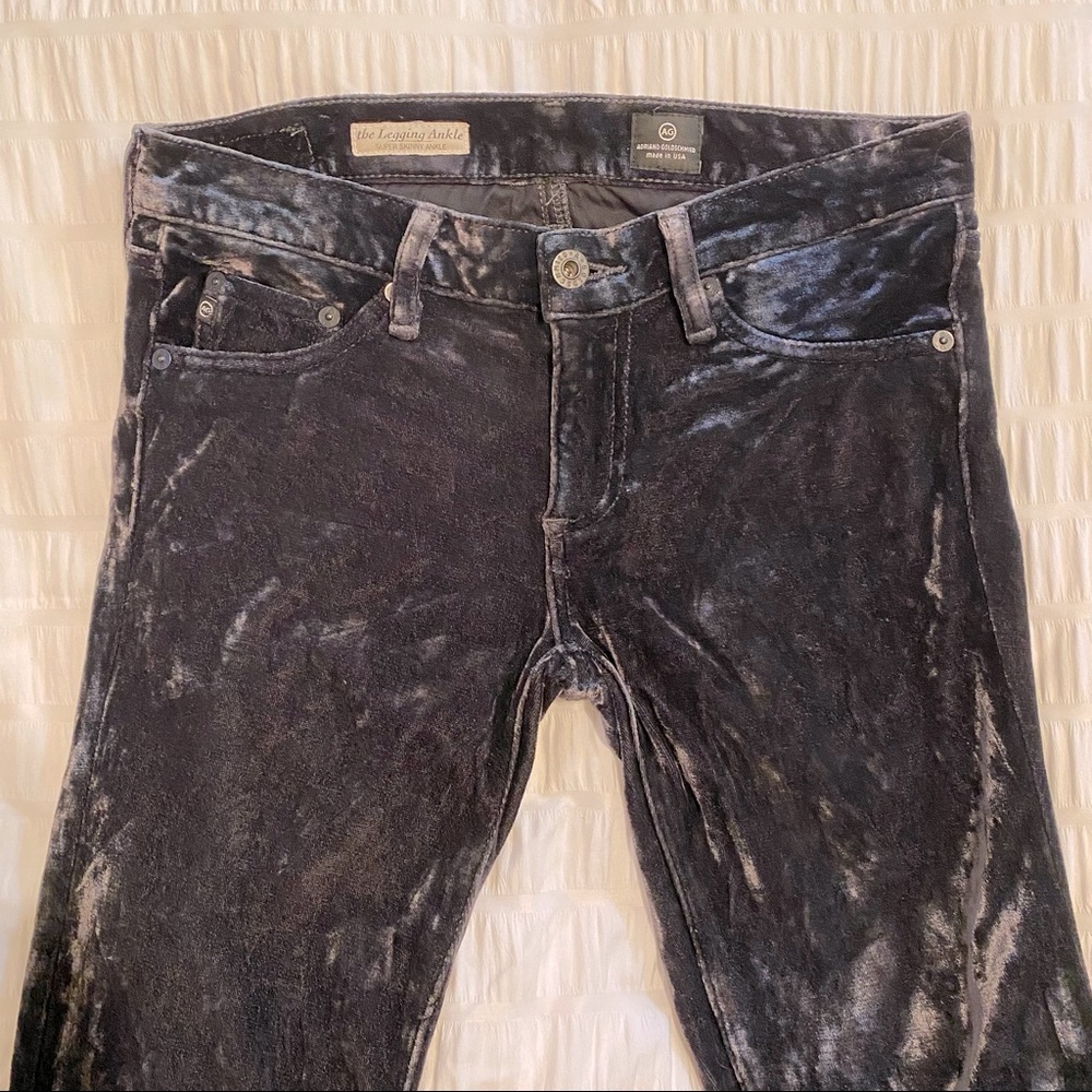 AG Crushed Velvet Legging Ankle Pants